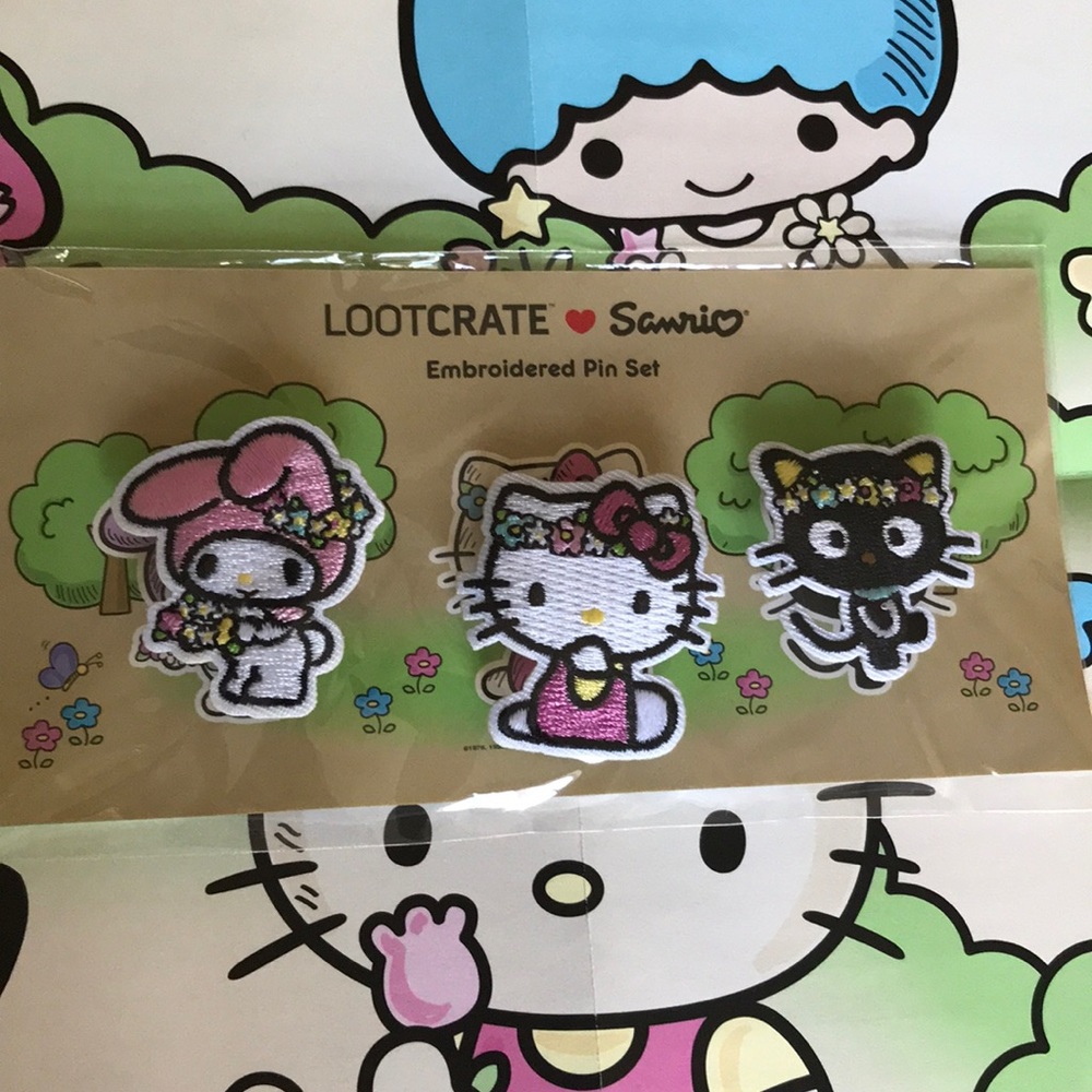 Sanrio embroidered pin set